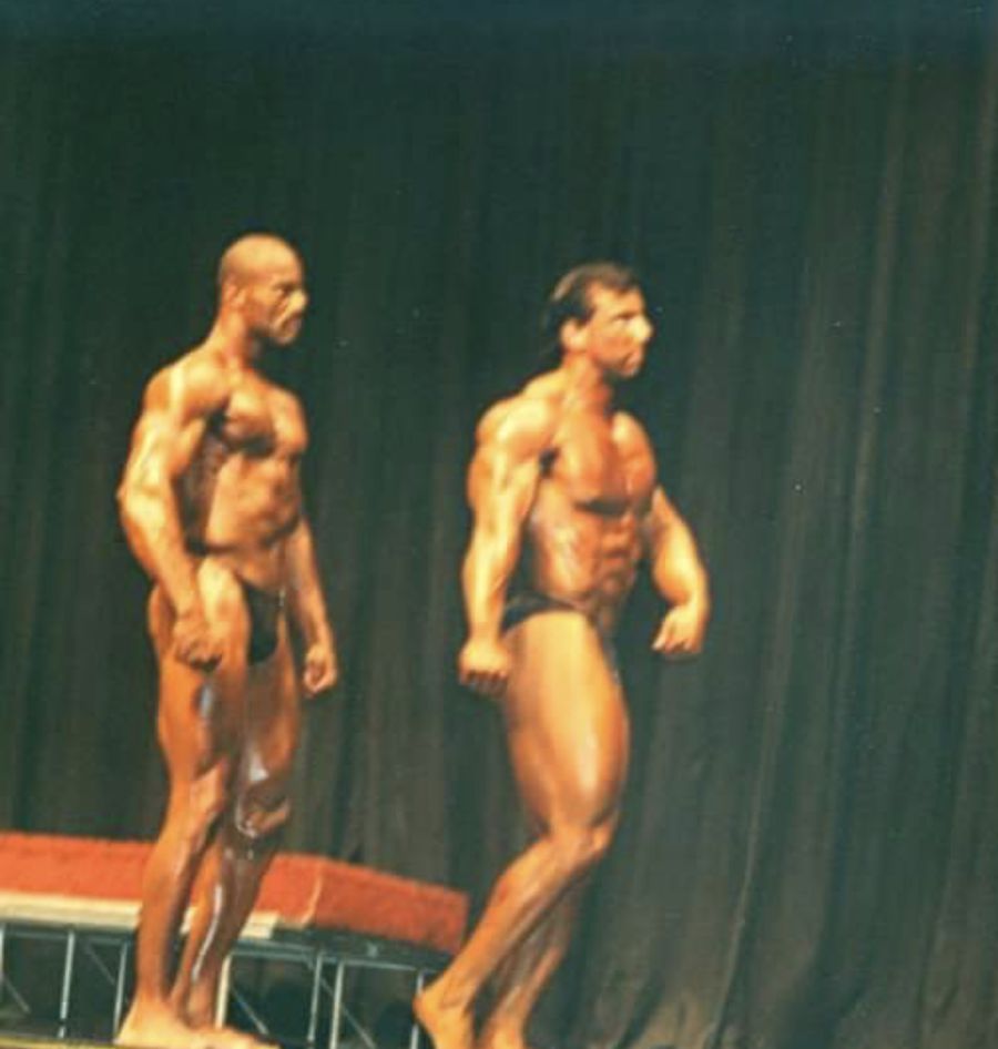 Jeff Green on the competitive bodybuilding stage