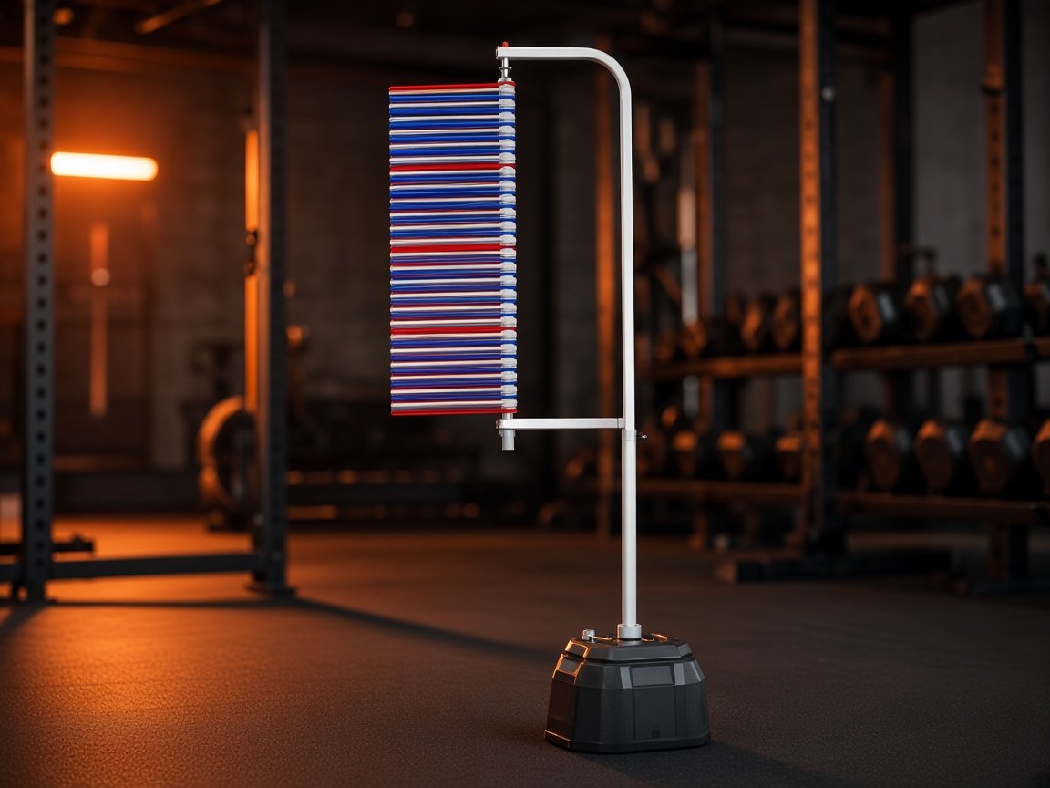 Vertical jump measuring device in the gym